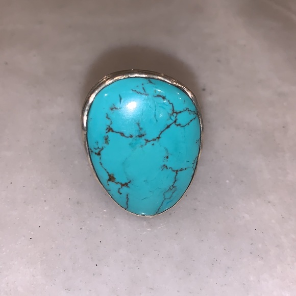 Silpada tumbled turquoise natural ring. - Picture 1 of 8